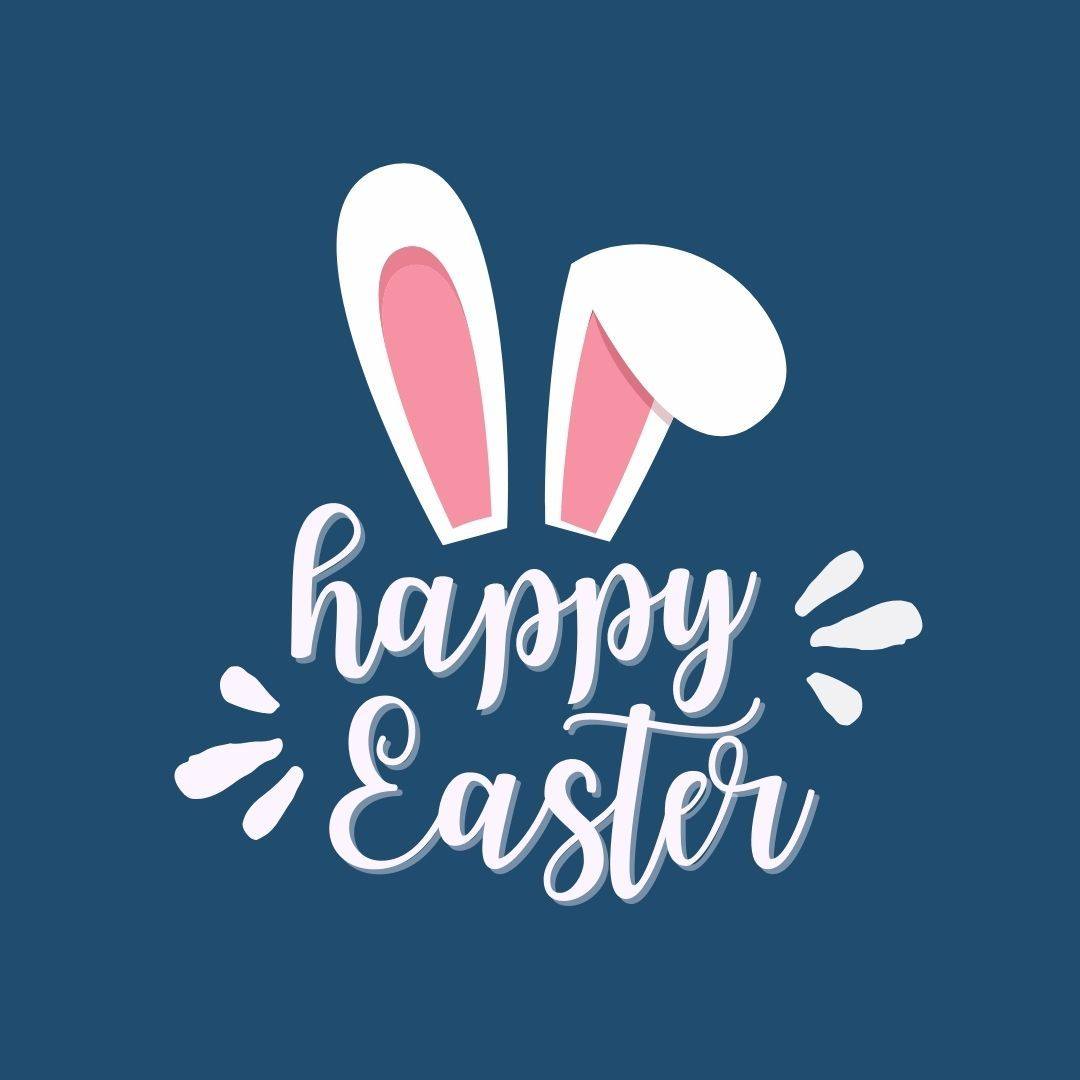 Pink Blue Bunny Ears Happy Easter Instagram Easter Post Template by Socially Sorted