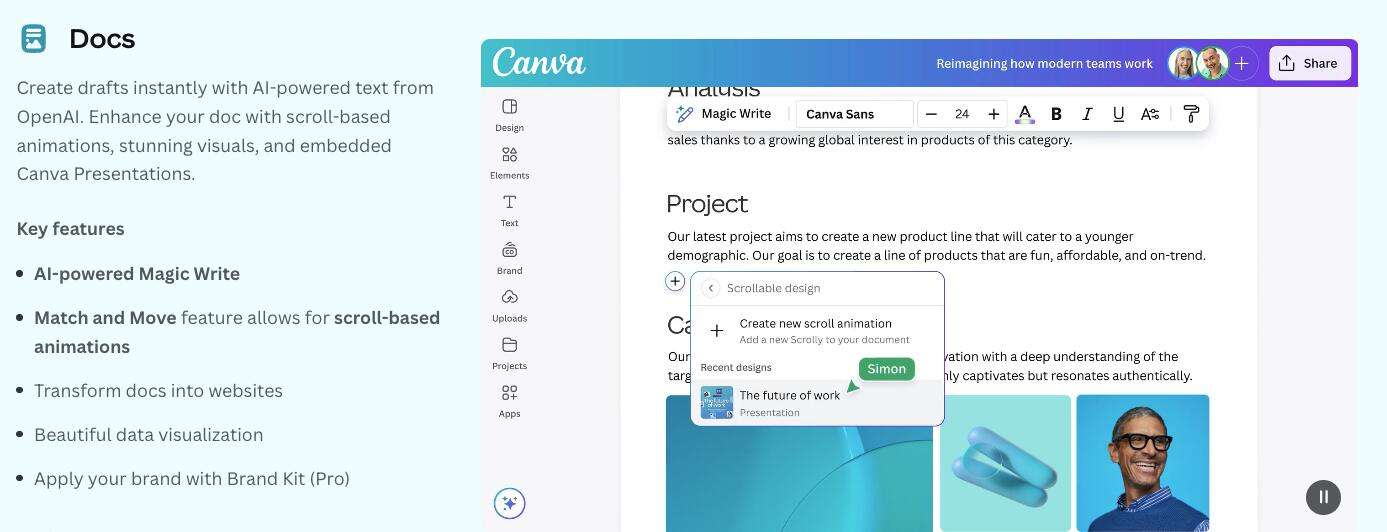 Canva Docs in Canva's Visual Suite