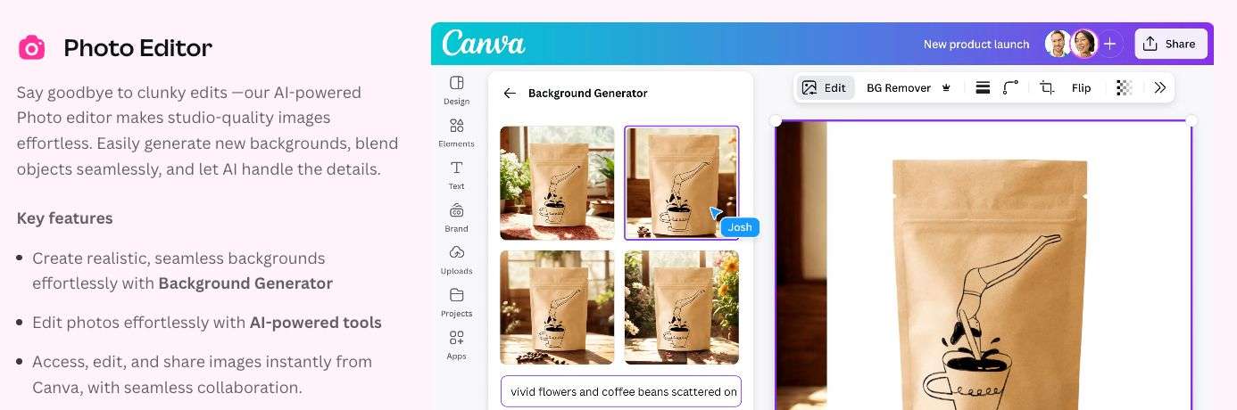 Photo Editor in Canva Visual Suite