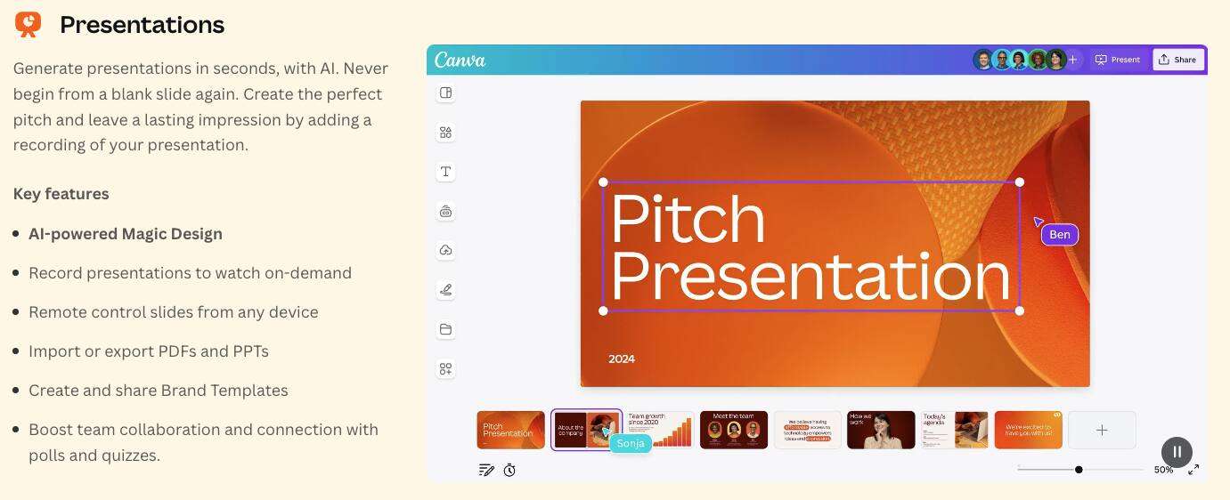 Presentations in Canva's Visual Suite
