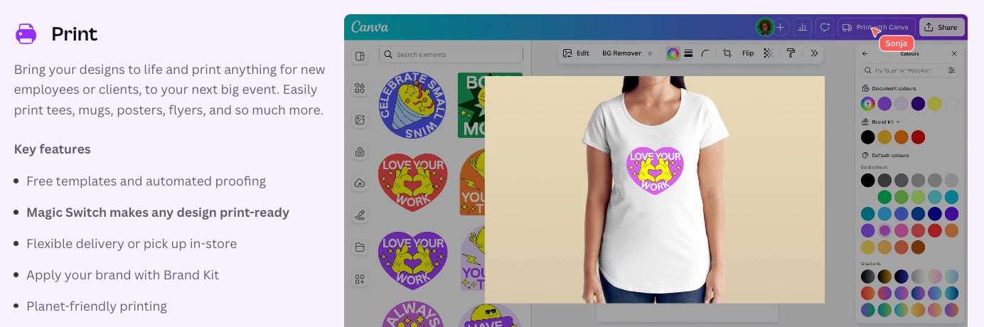 Canva Print in Canva Visual Suite