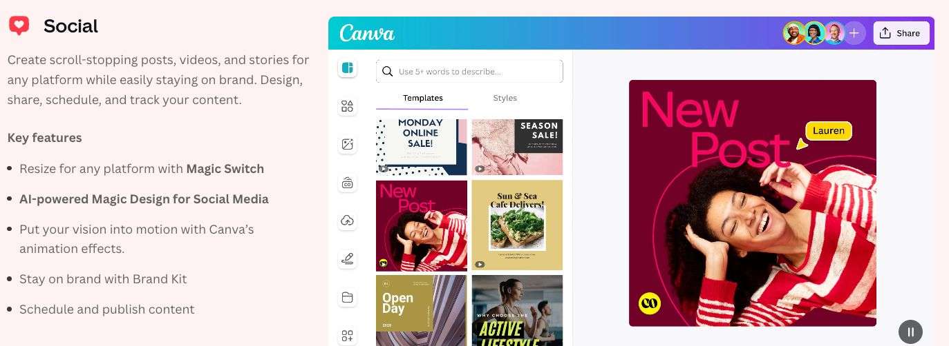 Social in Canva Visual Suite