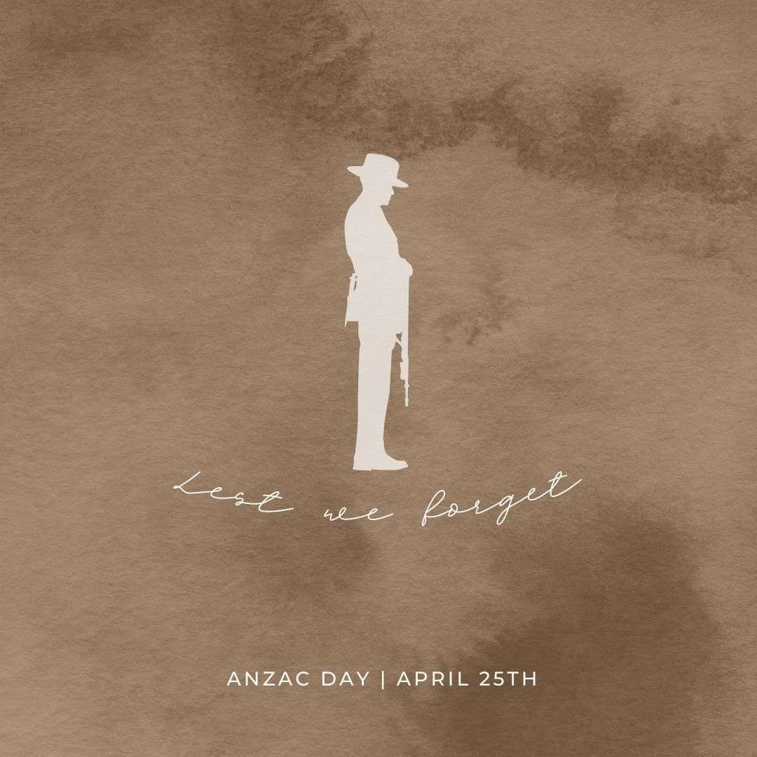 Gold & White Watercolor Lest We Forget Anzac Day Canva Template