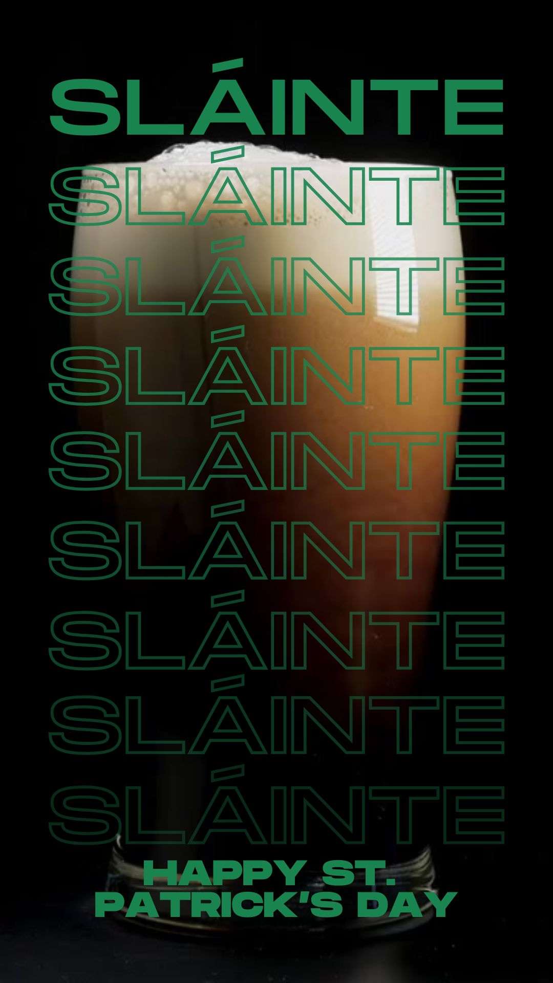 Sláinte Pint Drink Animated Instagram Reel Template