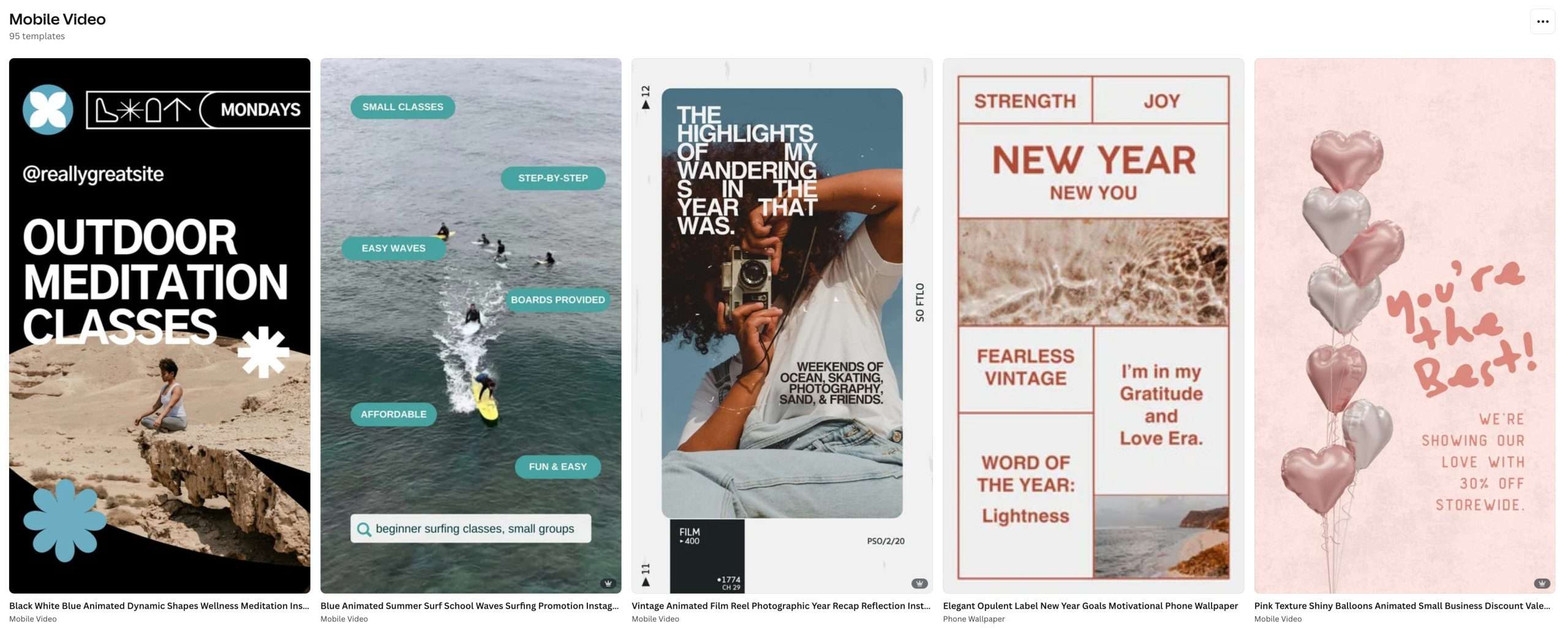 Canva Mobile Video Templates by Socially Sorted