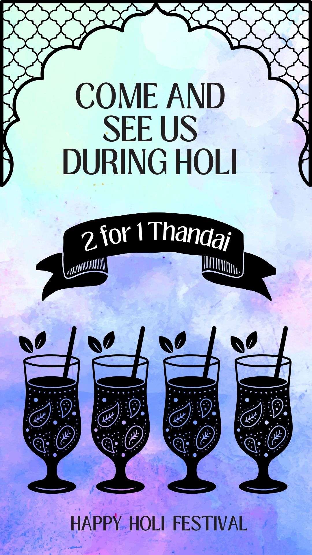 Colorful Gradient Indian Holi Festival Instagram Story