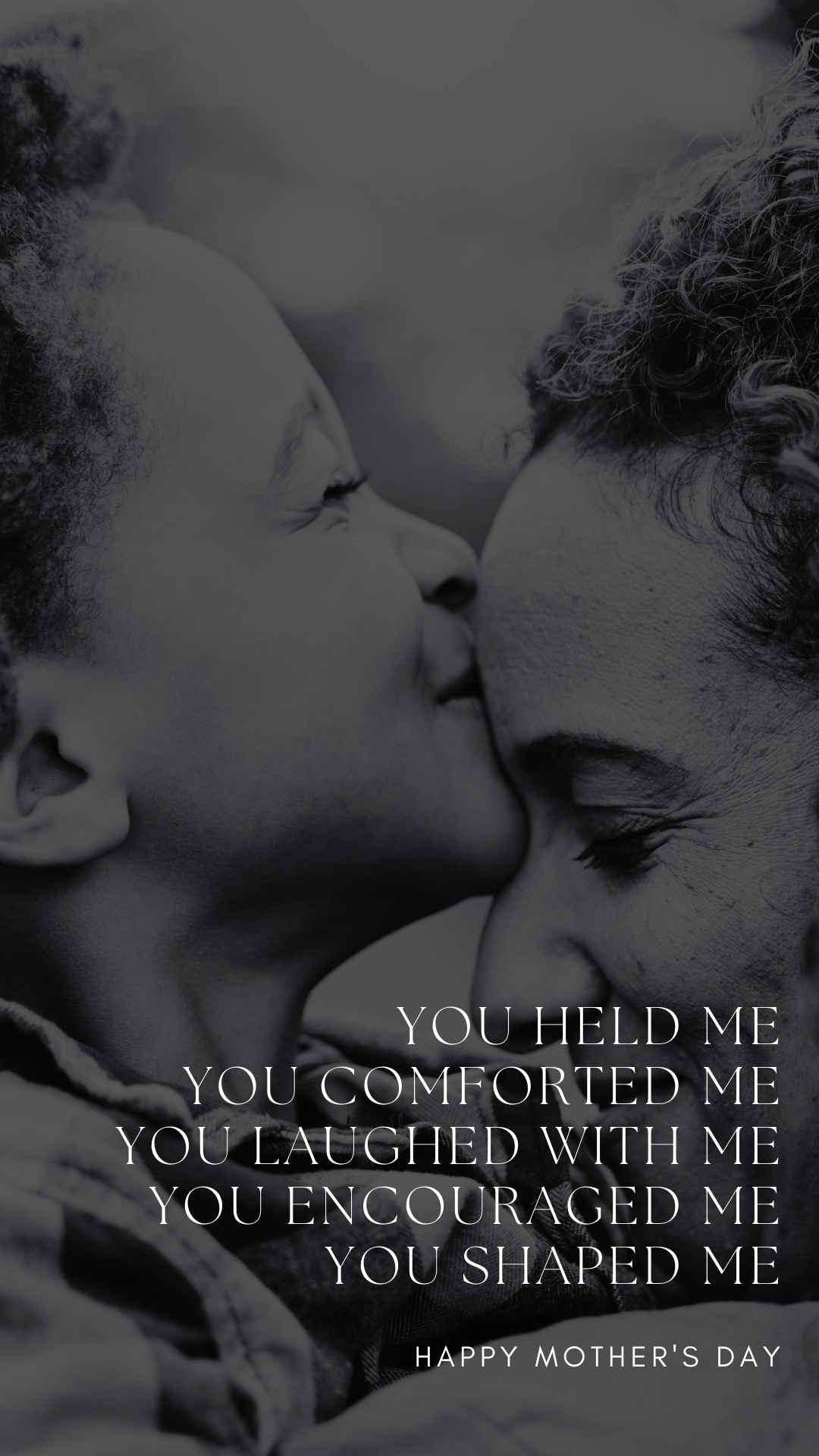 Black and White Monochrome Quote Family Mother's Day Instagram Story Canva Template