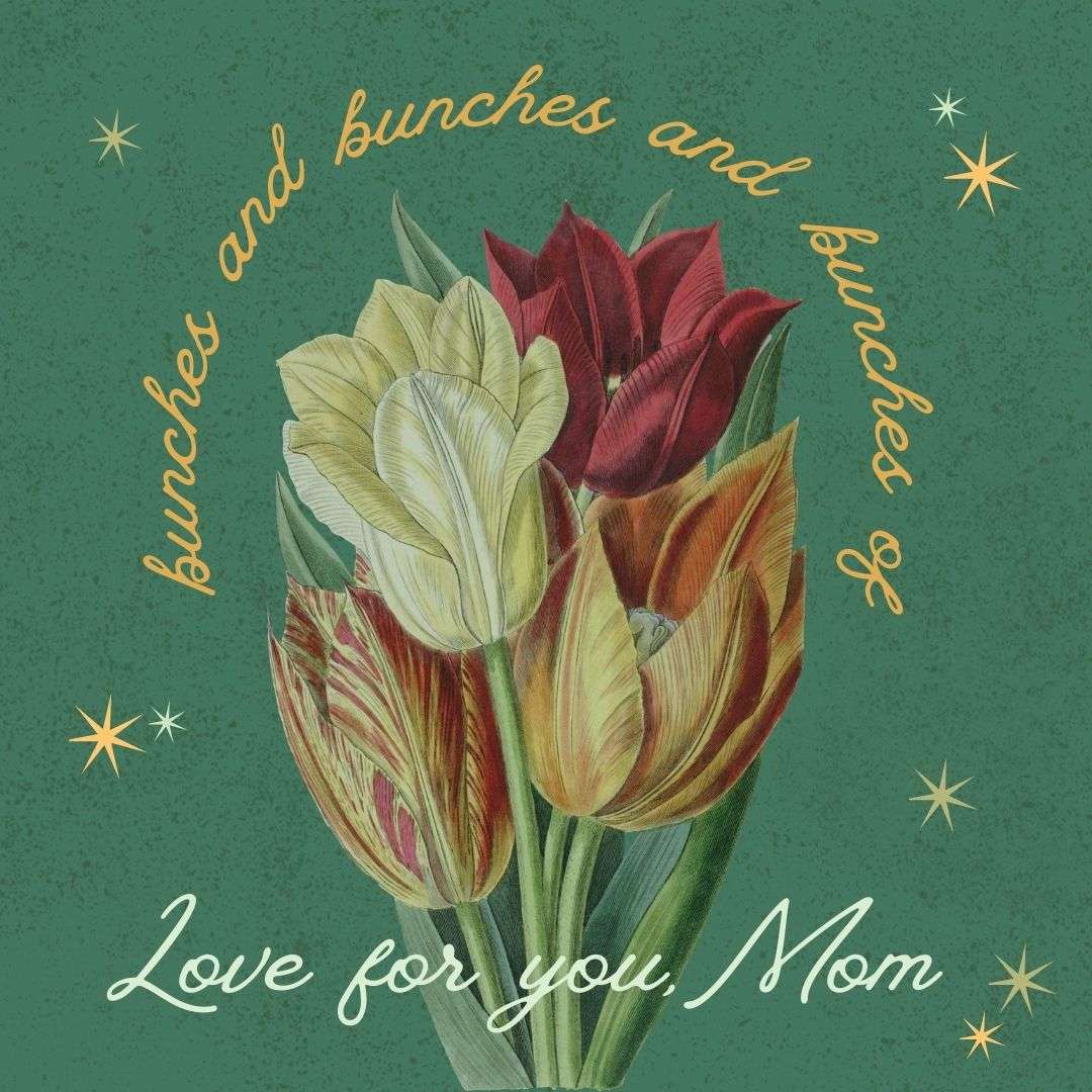 Green Orange Vintage Flower Mother's Day Quote Animated Social Media