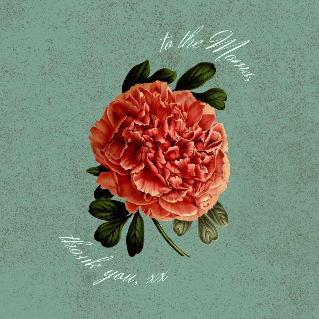 Green Red Vintage Floral Elegant Thankyou Mother's Day Instagram Post