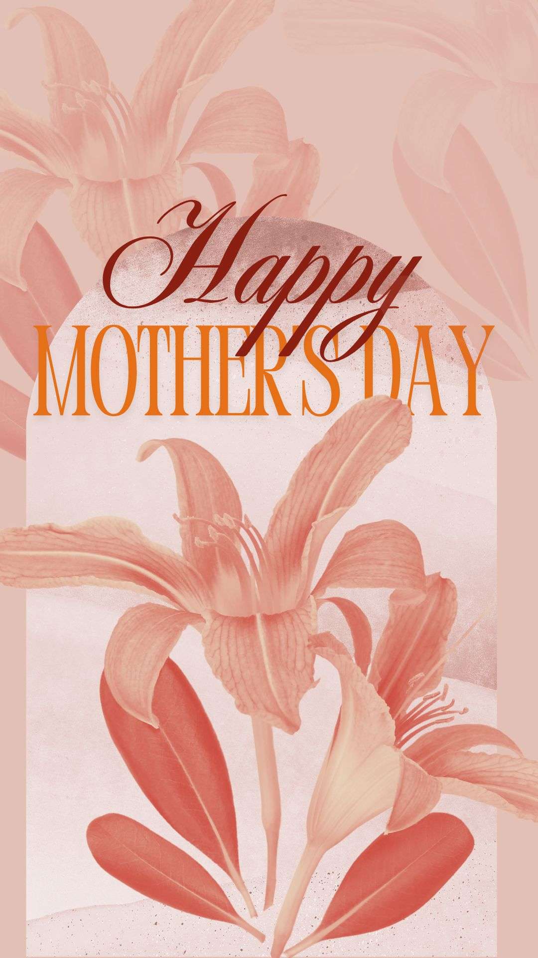 Peach Pink Orange Elegant Floral Mother's Day Instagram Your Story