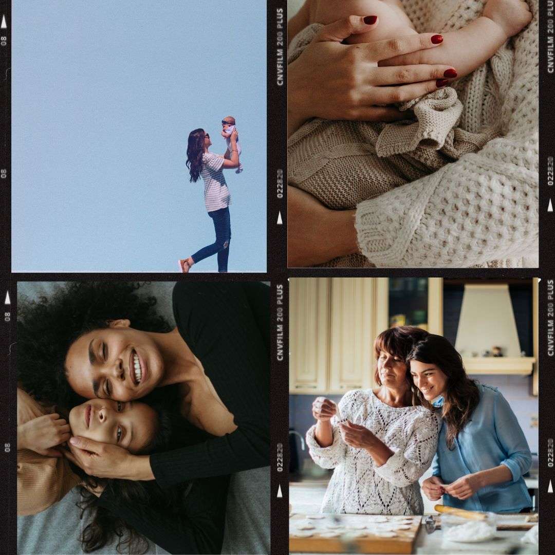 Photographic Blue & Brown Film Frame Mothers & Daughters Instagram Post - Mother's Day Canva Templates
