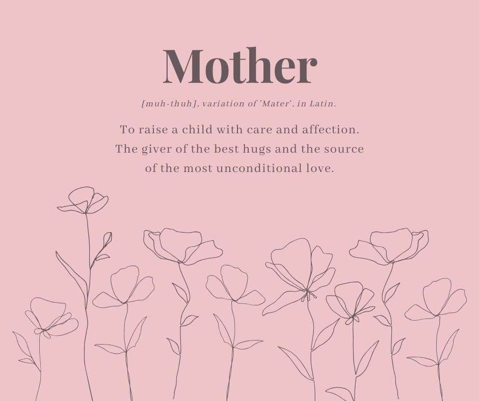 Pink Brown Floral Line Illustration Mother's Day Facebook Post