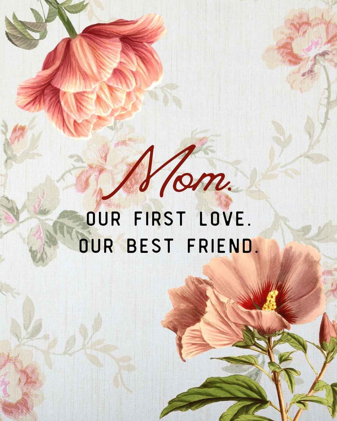 Pink Green Vintage Floral Illustrated Mother's Day Instagram Post - Mother's Day Canva Templates