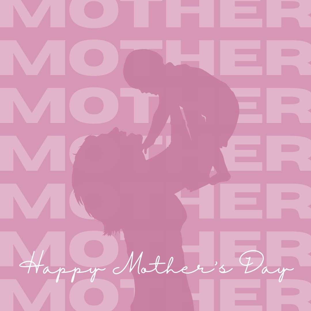 Pink Monochrome Illustrated Text Mother's Day Instagram Post