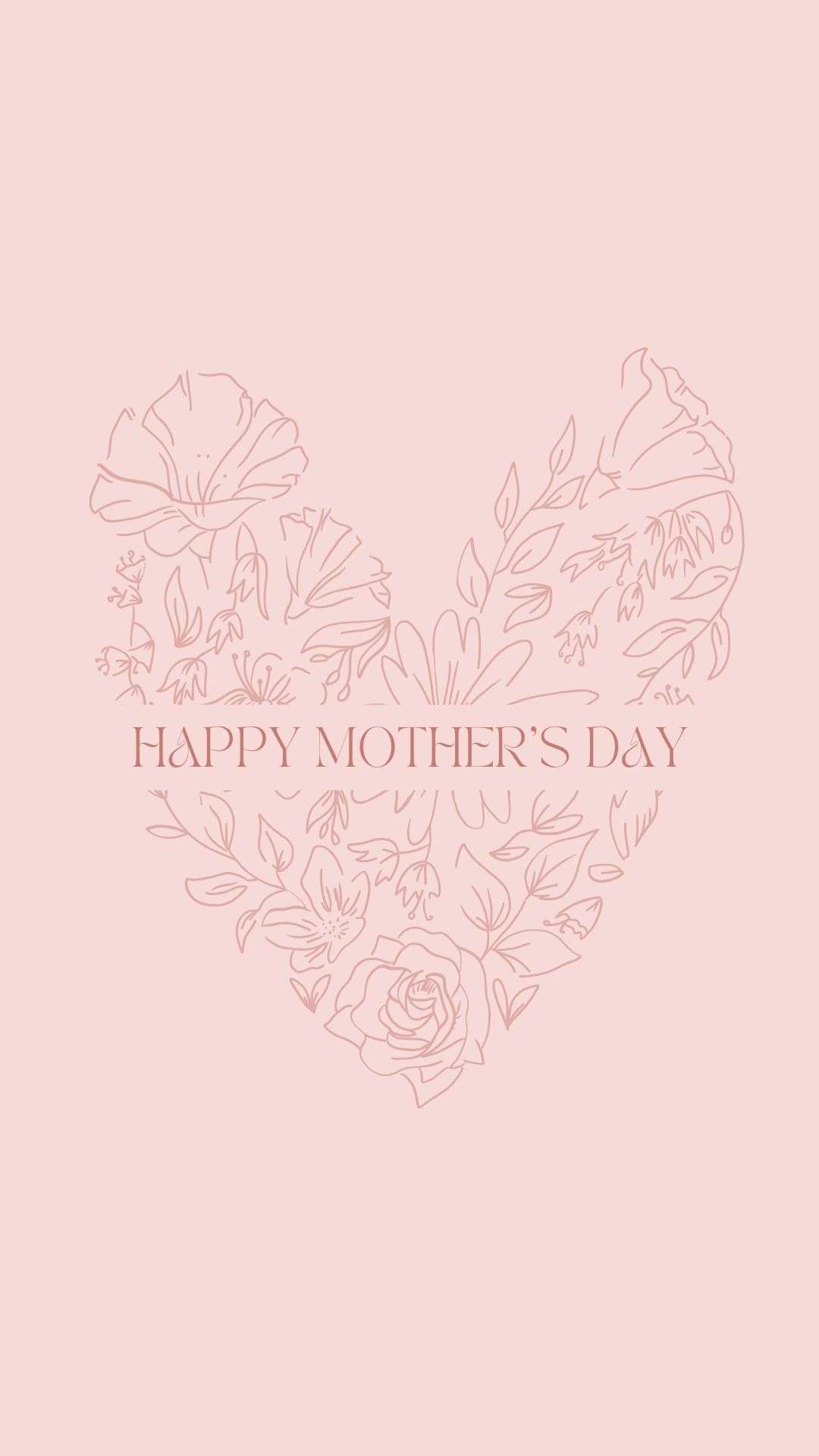 Pink Monochrome Line Drawing Animated Mother's Day Instagram Story