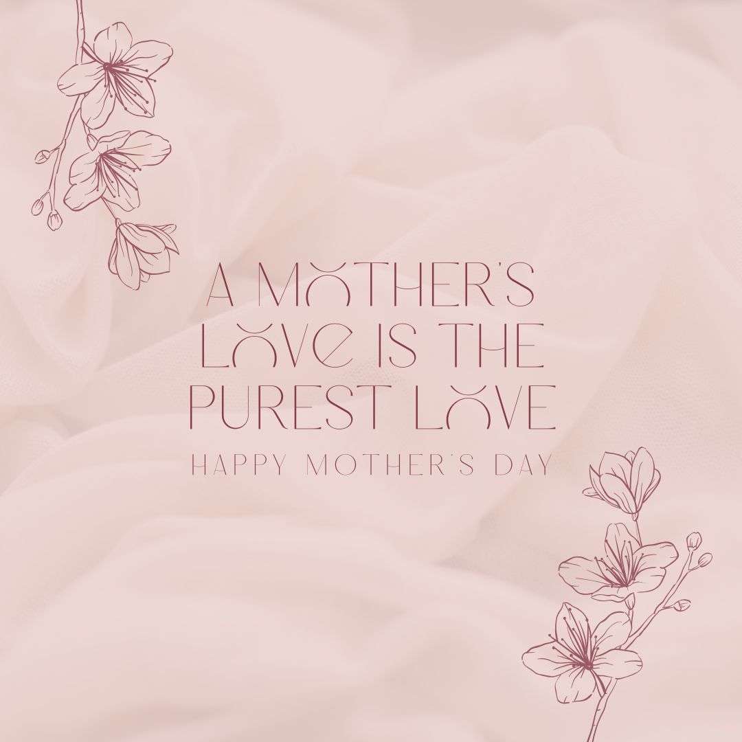 Pink Textured Fabric Illustrated Quote Mother's Day Instagram Post - Mother's Day Canva Templates